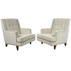 Edward Wormley Pair of "Tall Man" Lounge Chairs for Dunbar