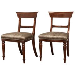 Pair of English William IV Mahogany Dining Chairs