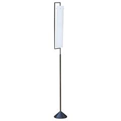 Elegant Stilnovo Floor Lamp Opaline Glass Shade, circa 1962 3