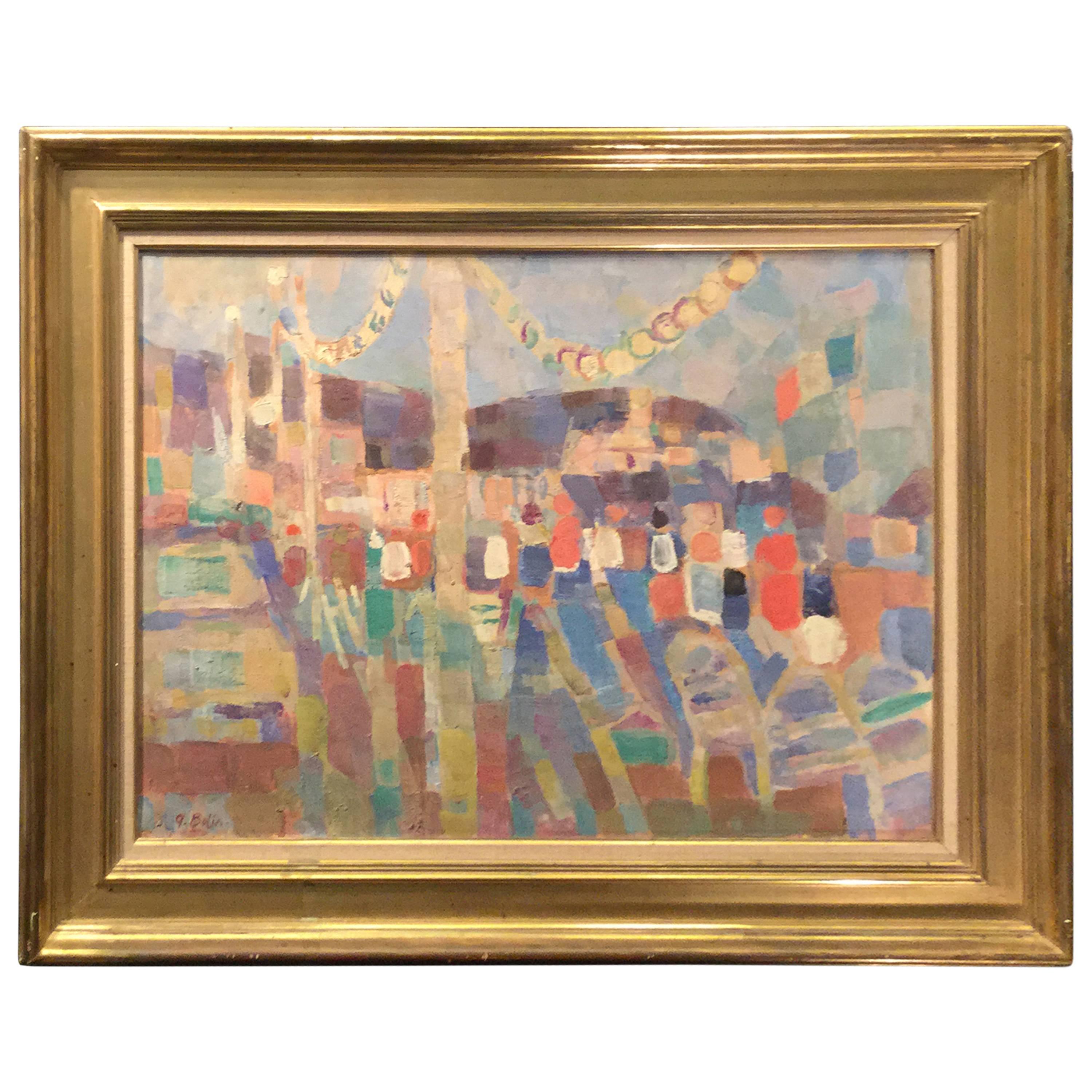 French Oil Painting, Bolin, circa 1920 For Sale