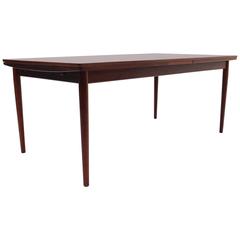 Large Rosewood Arne Vodder for Sibast Furniture Dining Table with Hidden Leaves