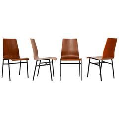 Teak Plywood Stacking Chairs, 1960s