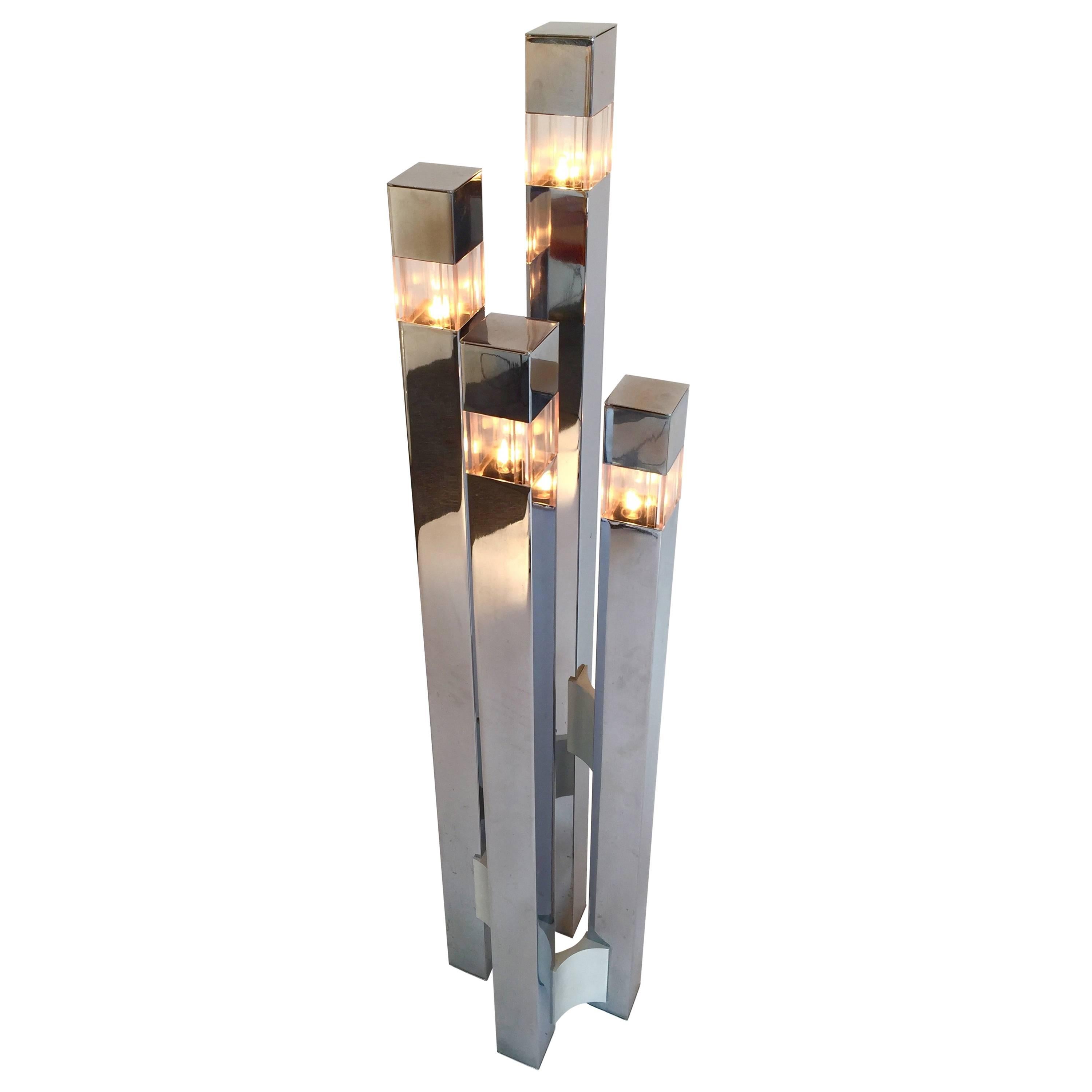 Floor Lamp Cubic by Gaetano Sciolari, 1970s, Italy