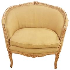 Louis XV Style Distressed Barrel Back Armchair 4