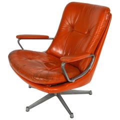 Strässle 'Gentilina' Swivel Lounge Chair by A. Vandenbeuck, Switzerland, 1960s