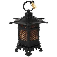 Antique Japanese Pagoda Lantern with Gilt Cicada Ornament