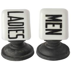 Art Deco Double Sided Light Up Restroom Signs