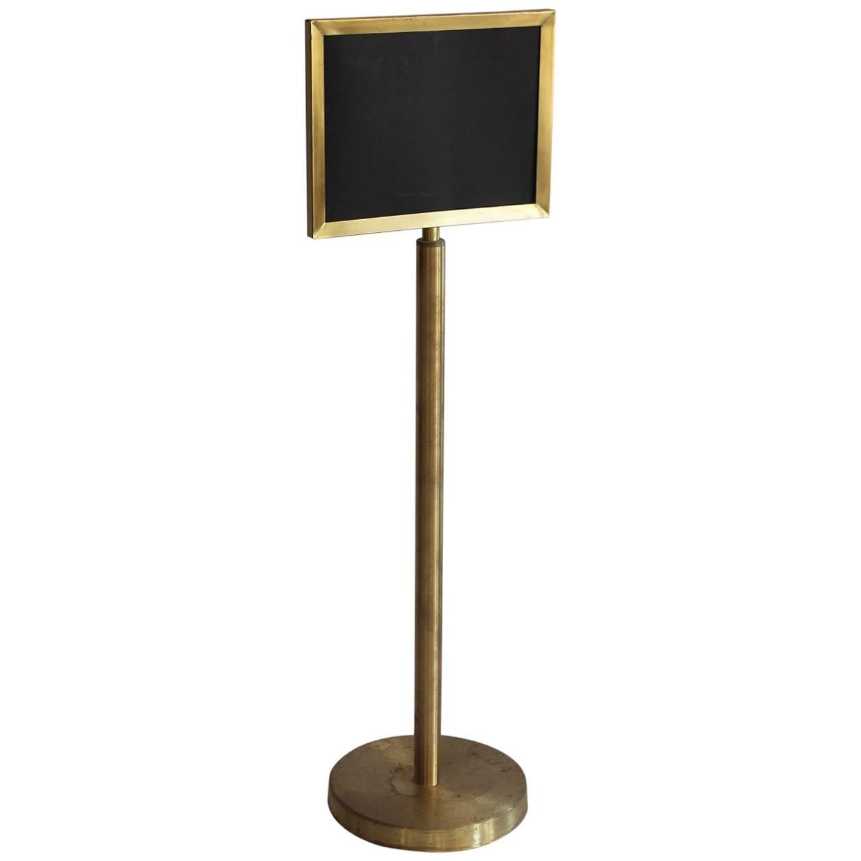 Vintage Restaurant Double-Sided Sign Floor Brass Stand