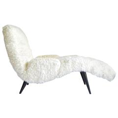 Vintage Shearling Chaise Longue