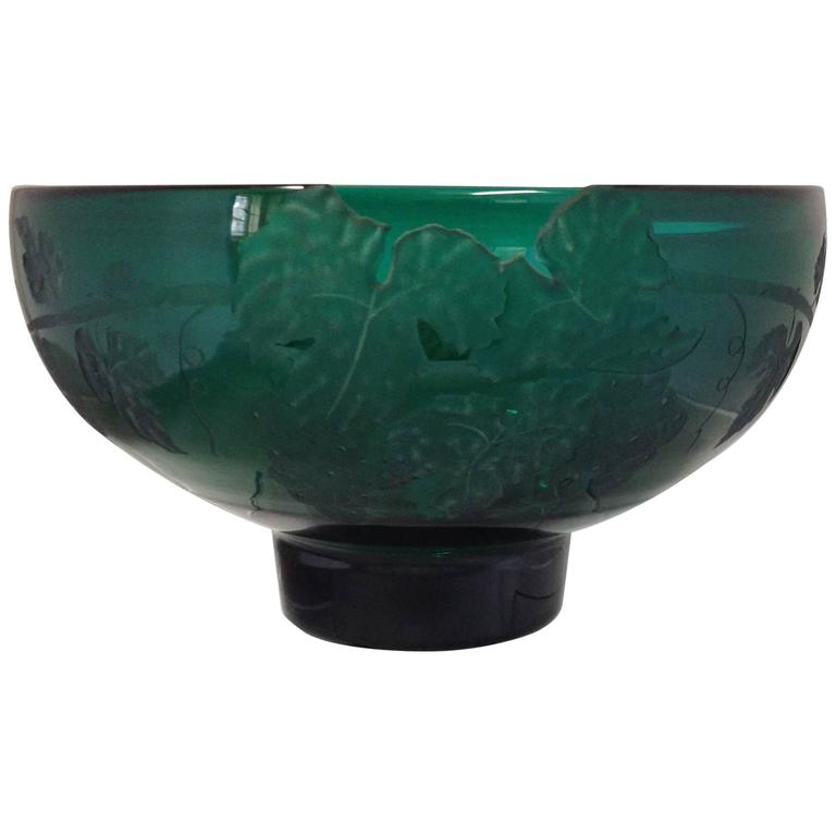 Sand Carved Art Glass Bowl by Cynthia Myers at 1stDibs cynthia myers