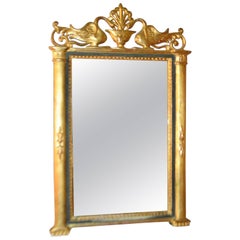 19th Century Gilded Mirror with Swan Motif