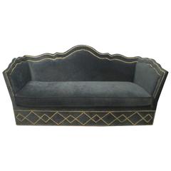 Vintage Baker Silk Velvet-Upholstered Sofa 3