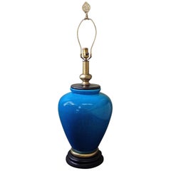 Monumental Turquoise Glazed Ceramic Lamp by Frederick Cooper