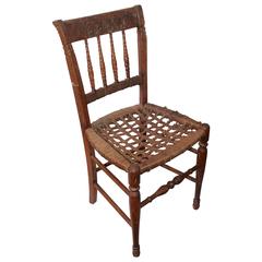19th Century Handmade English Chess Carved Chair 9