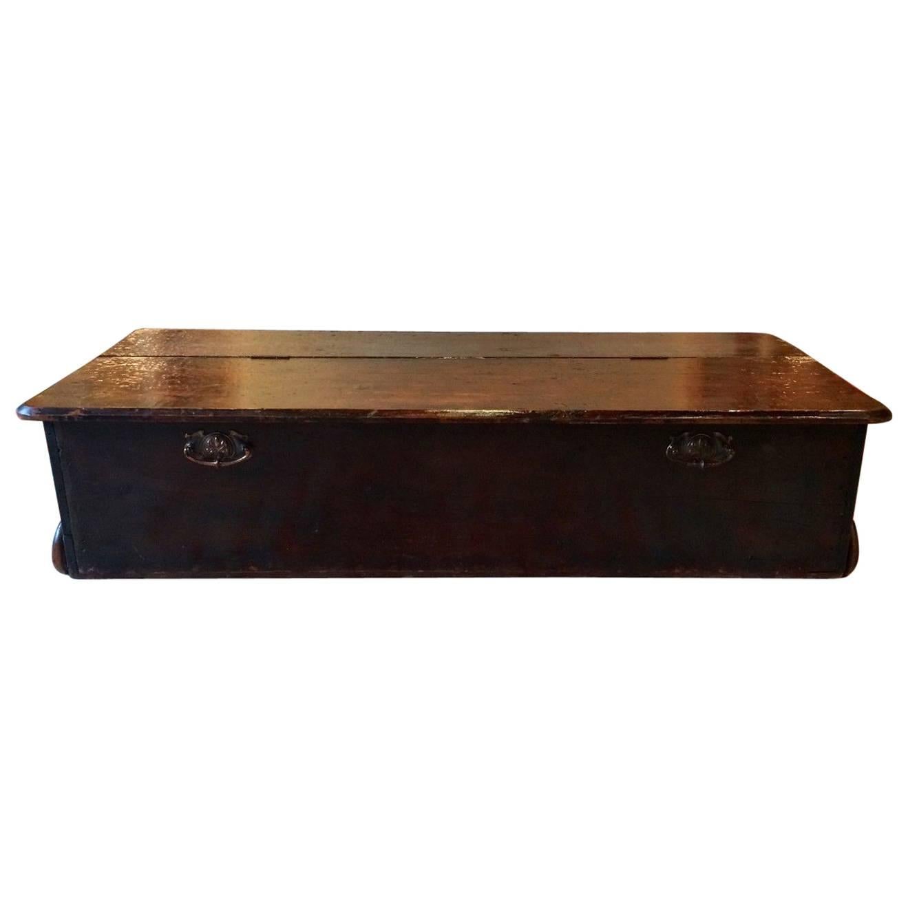 Antique Coffee Table under Bed Blanket Box Trunk