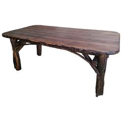 Monumental 20th Century Hickory Dinning Table 11