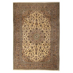 Unique Vintage Rugs, Oriental Carpet Traditional Beige handmade Rug