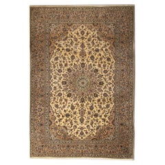 Tapis vintage uniques, tapis oriental traditionnel beige fait à la main