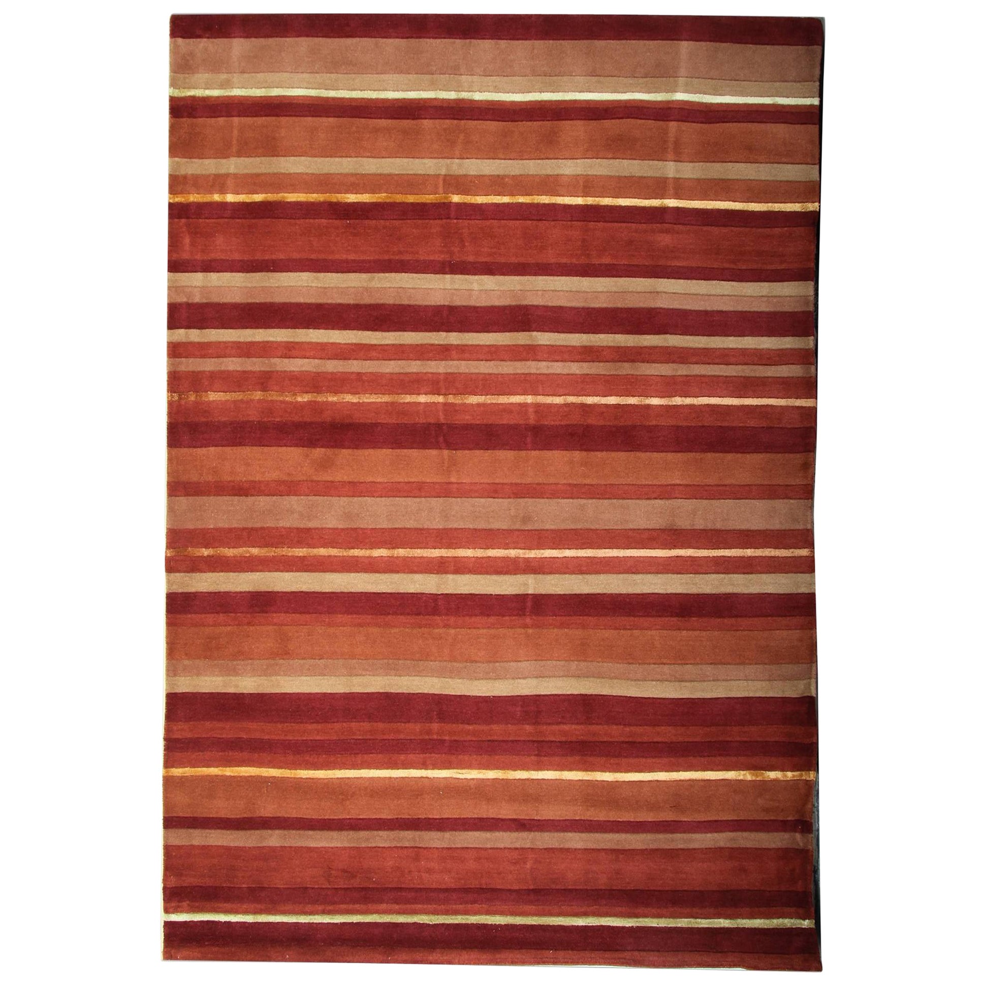 Handmade Carpet Vintage Afghan Rug Oriental Deep Brown and Orange Wool