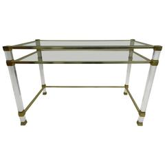 French Mid-Century Modern Lucite and Glass Desk / Vanity by Pierre Vandel 10