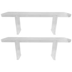 Two Large Chic French Lucite Consoles or Sofa Tables 7