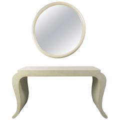 Contemporary Modern Console Mirror with Table in the Style of Karl Springer 5