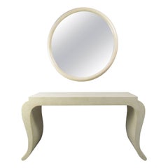 Retro Contemporary Modern Console Table with Wall Mirror