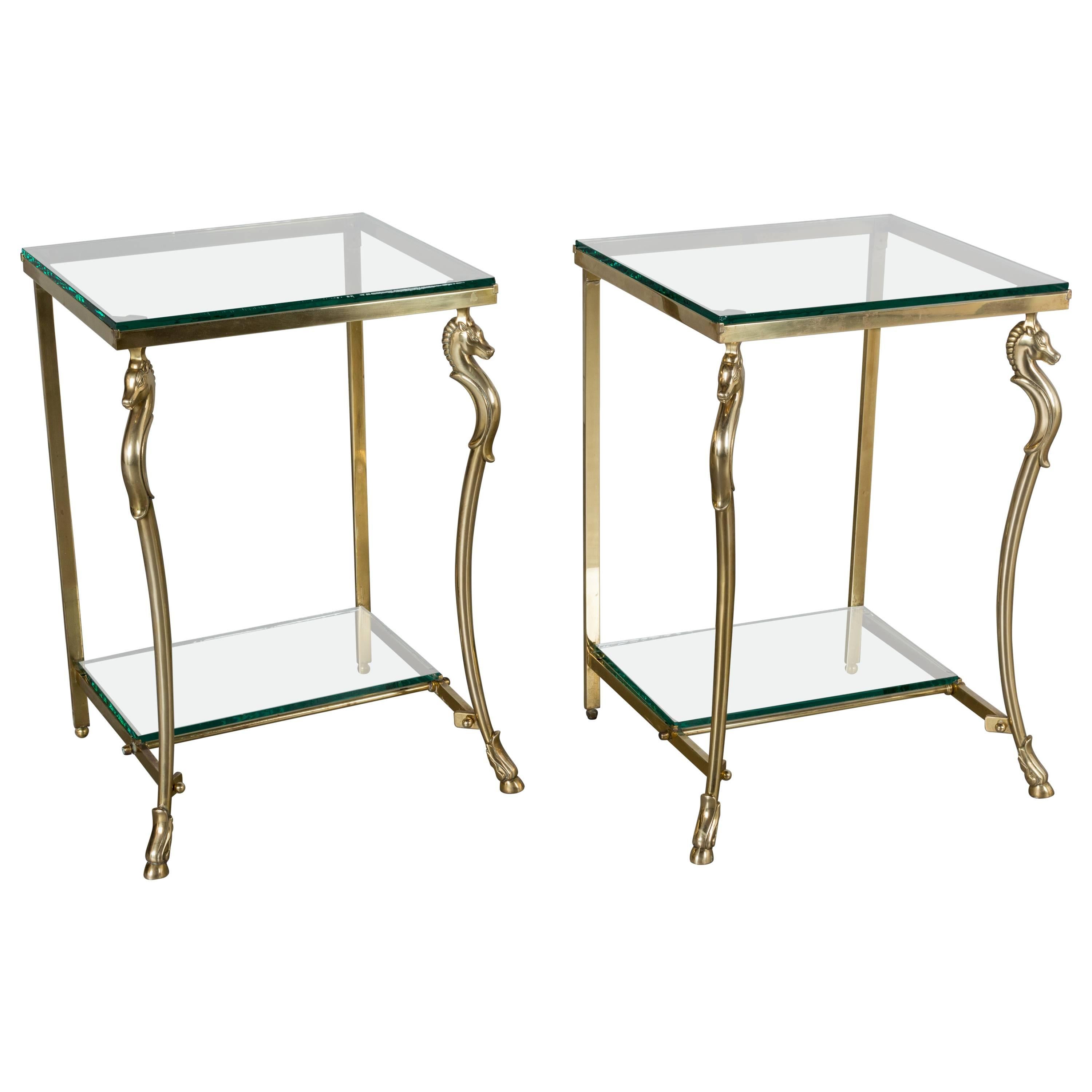 Pair of Maison Jansen Brass Side Tables