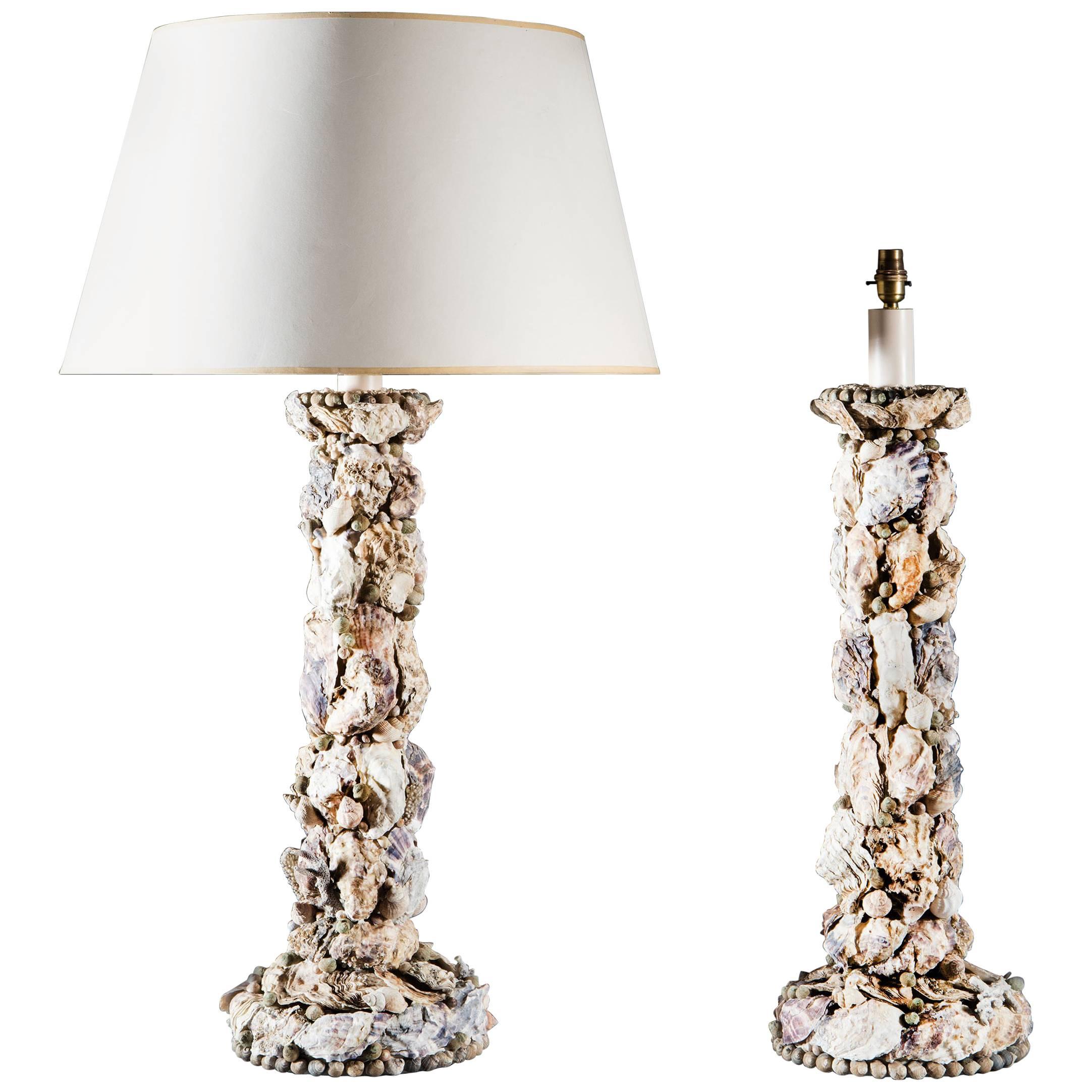 Fine Pair of Grotto Lamps