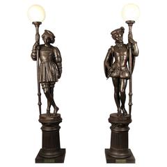 Antique Great Pair of 19th Century Cast Iron Torchères, Fonderies D'art Du Val D'Osne