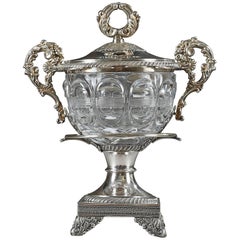 19th Century Silver and Cut-Crystal Candy Dish