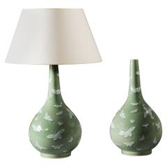 Pair of Celadon Butterfly Vases