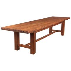 French Country Pine Long Farm Table, Early 1900s