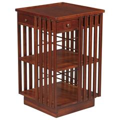 English Mid-Century Mahogany Revolving Bookcase