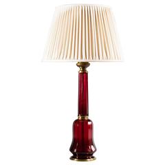 Antique Cranberry Red Glass Lamp