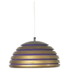 Scandinavian Copper and Purple Metal Hanging Lamp, 1960s 5