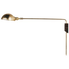 Atlas 90-Degree Wall Lamp in Darkened Brass and Oiled Walnut