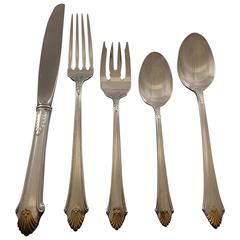 Edgemont Gold by Gorham Sterling Silver Flatware Set for 12 Service 66 Pieces
