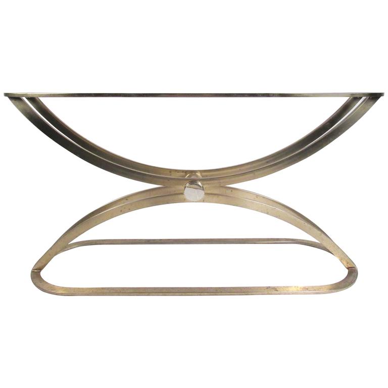MidCentury Modern Sculptural Brass Console Table For Sale at 1stdibs