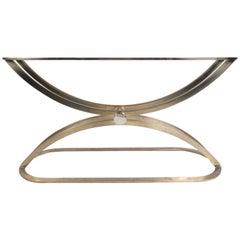 Table console sculpturale en laiton mi-siècle moderne