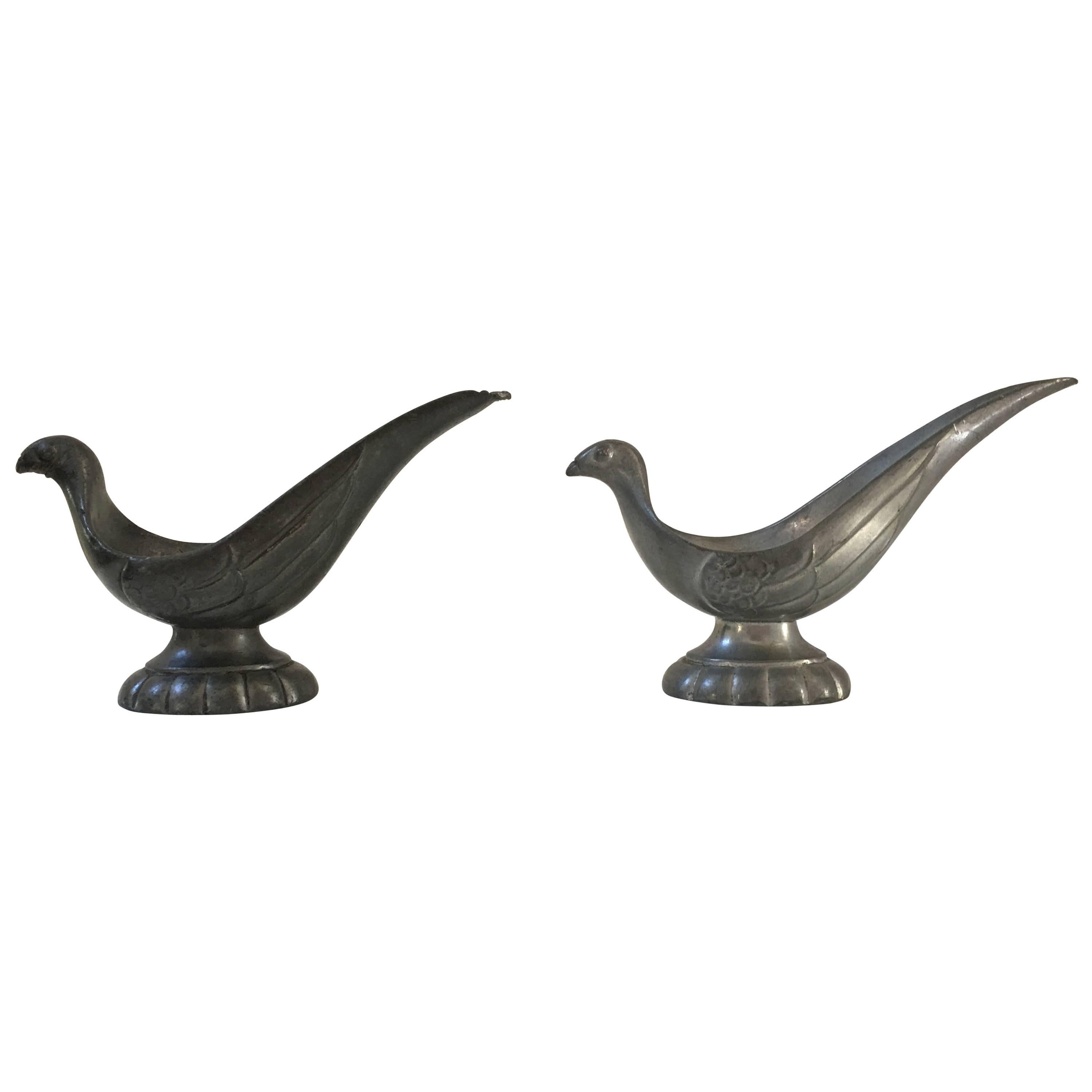 Pair of Just Andersen Bird Pipe Holders, Signed For Sale