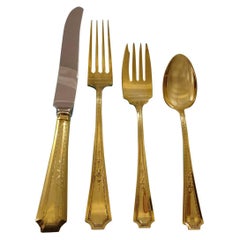 Colfax by Gorham Sterling Silver Flatware Service for 12, Set in Vermeil Gold