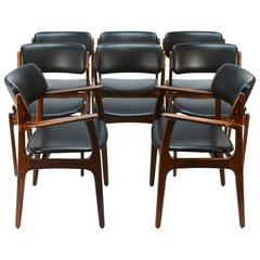 Set of Eight Erik Buck Model 49 Rosewood Dining Chairs