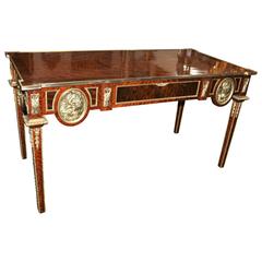 French Empire Style Desk Writing Table Bureau Plat Kingwood