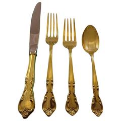 American Classic by Easterling Sterling Silver Flatware 12 Service 48 Pc Vermeil 10
