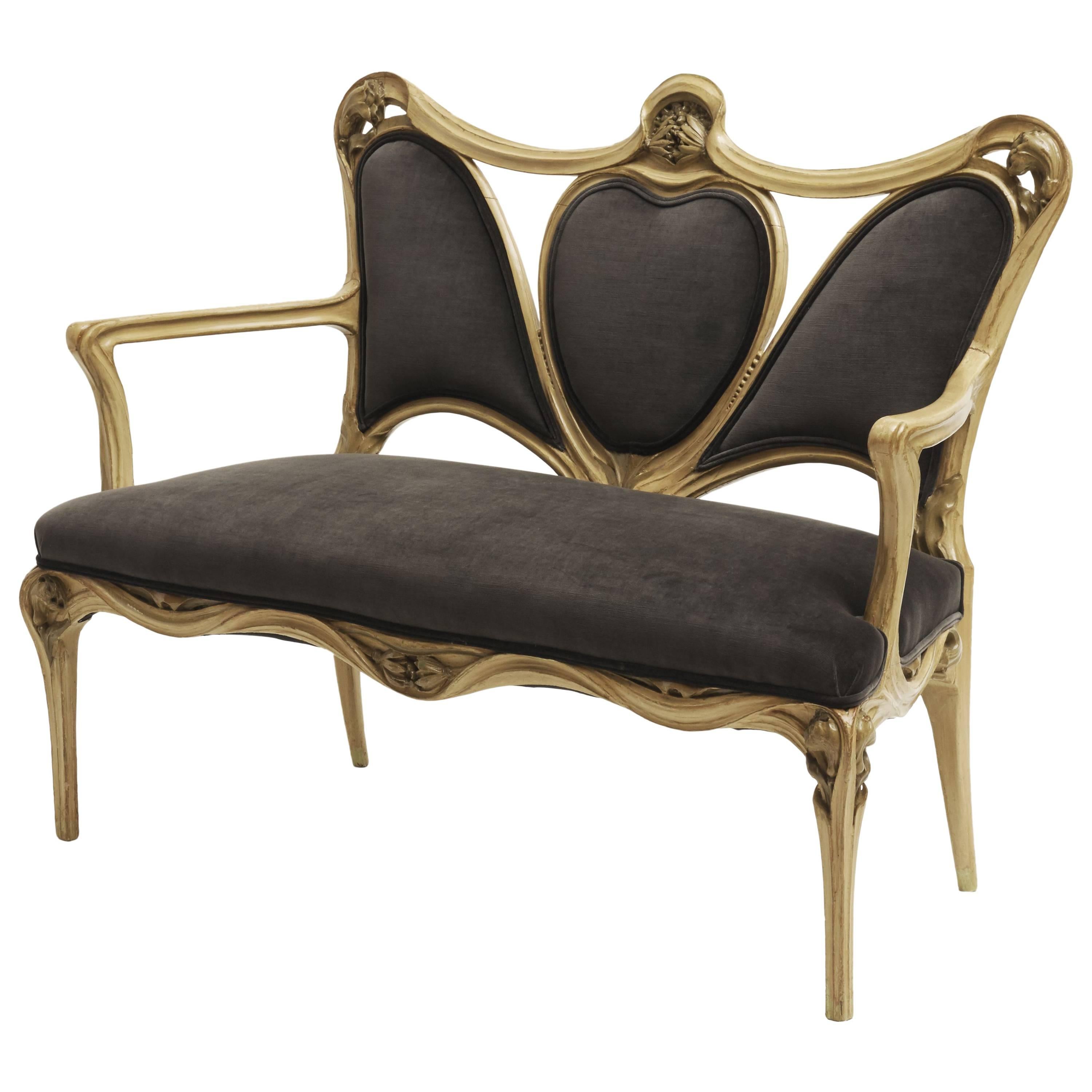 Georges de Feure, "Grenade", Art Nouveau Settee, France, c. 1900 For Sale