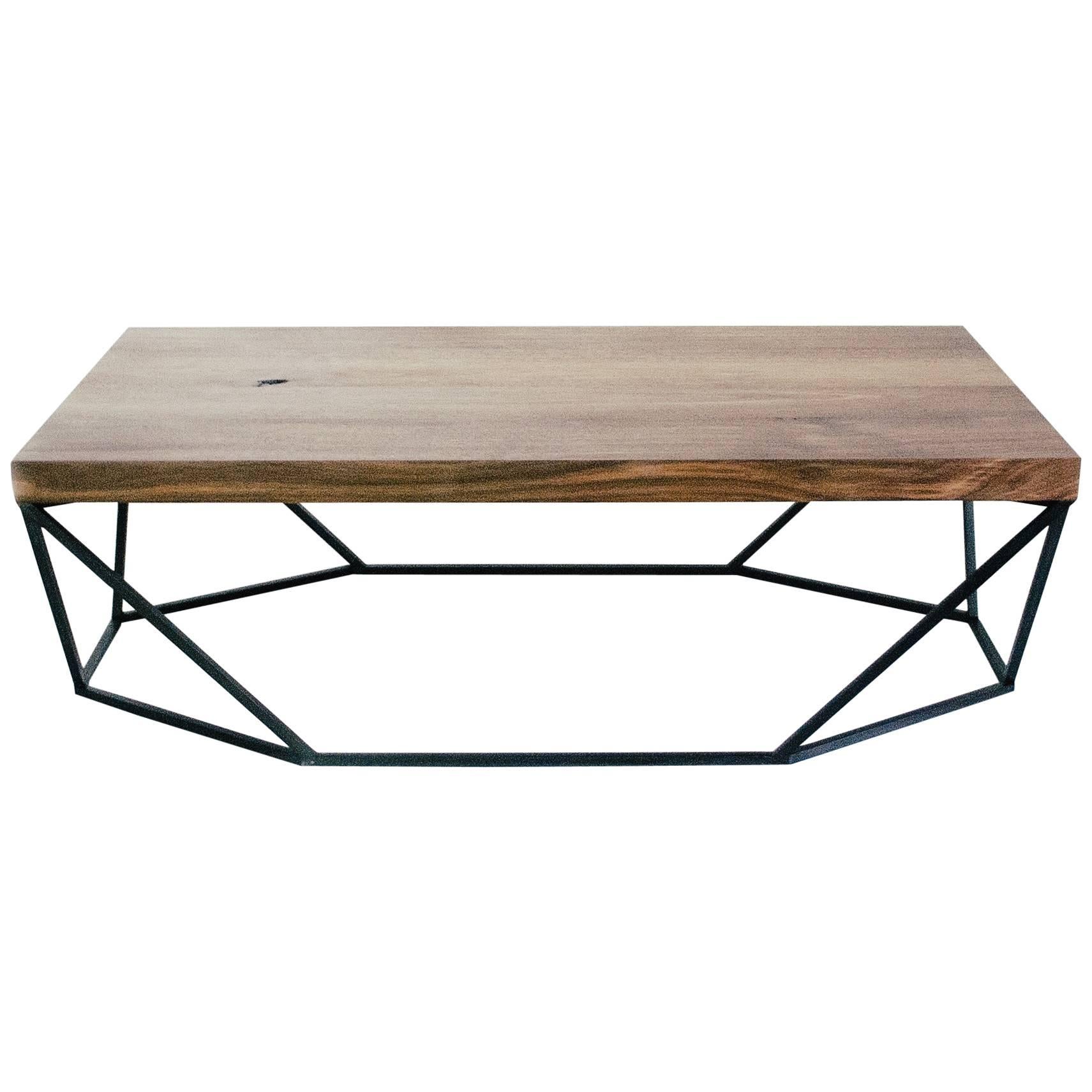 Dusk Coffee Table, Large in Walnut and Blackened Steel