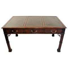 Victorian Chippendale Style Gothic Desk Writing Table Mahogany Furniture
