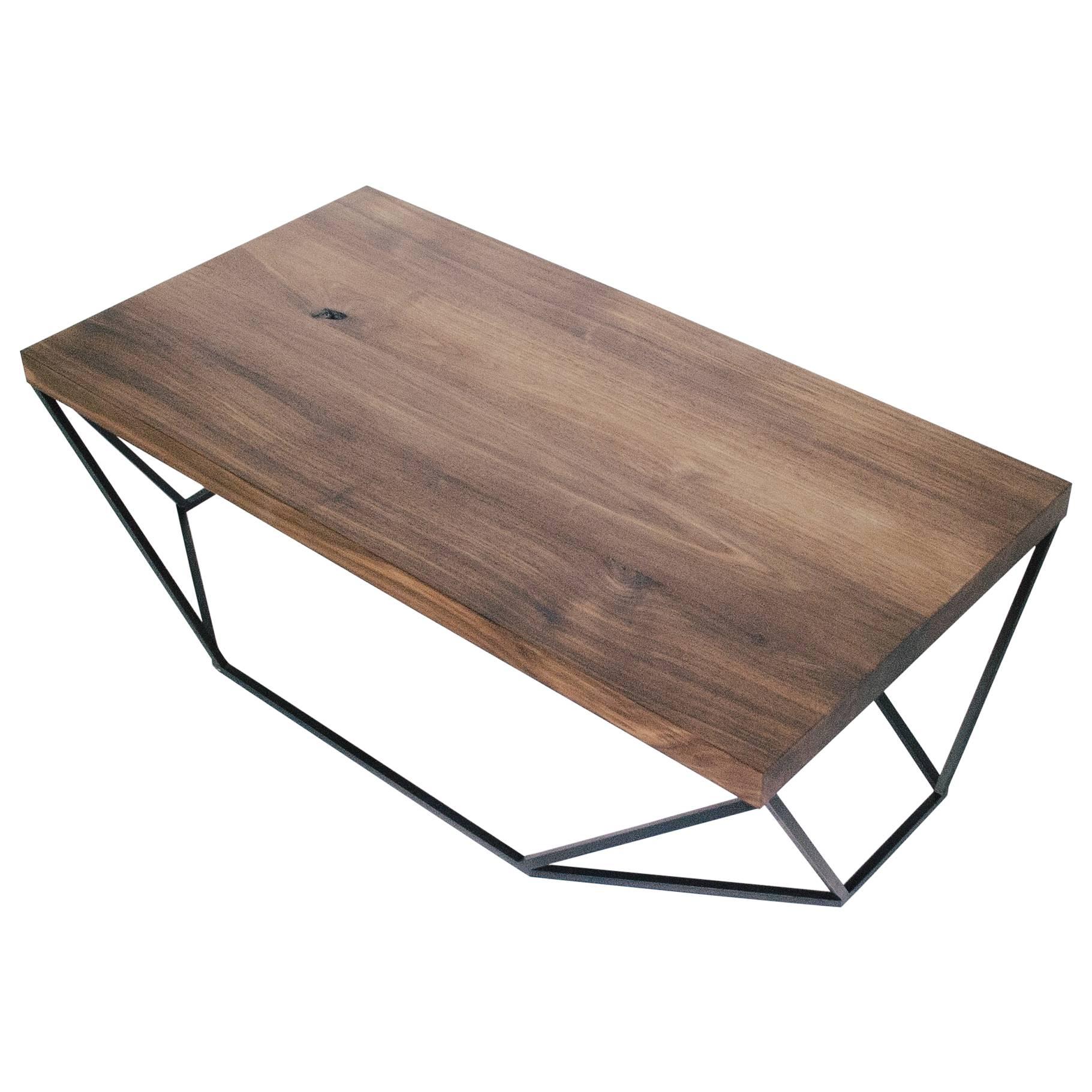 Dusk Coffee Table, Small in Walnut and Blackened Steel