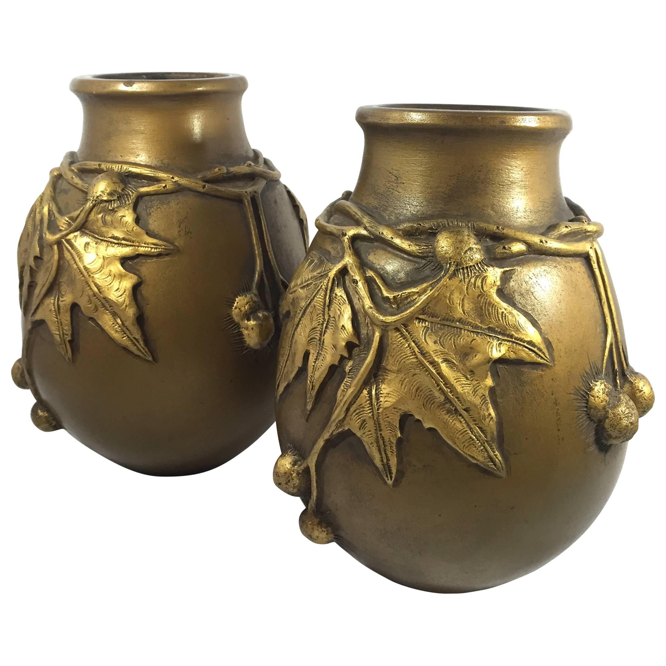 Laurent & Desrousseaux, Pair of Art Nouveau vases, France, 1900